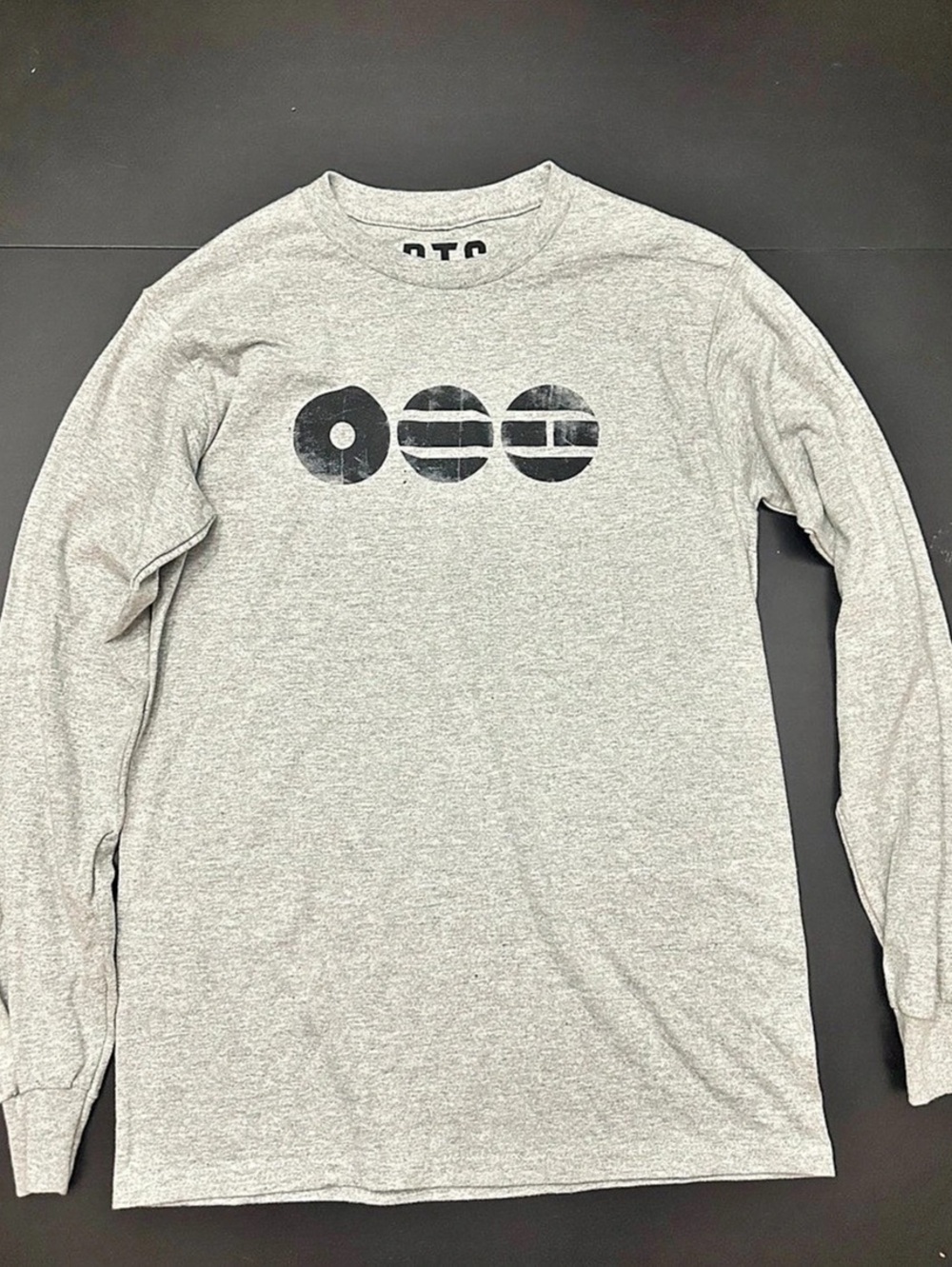 BTS Long Sleeve Graphic Tee Gray Size Small NWT